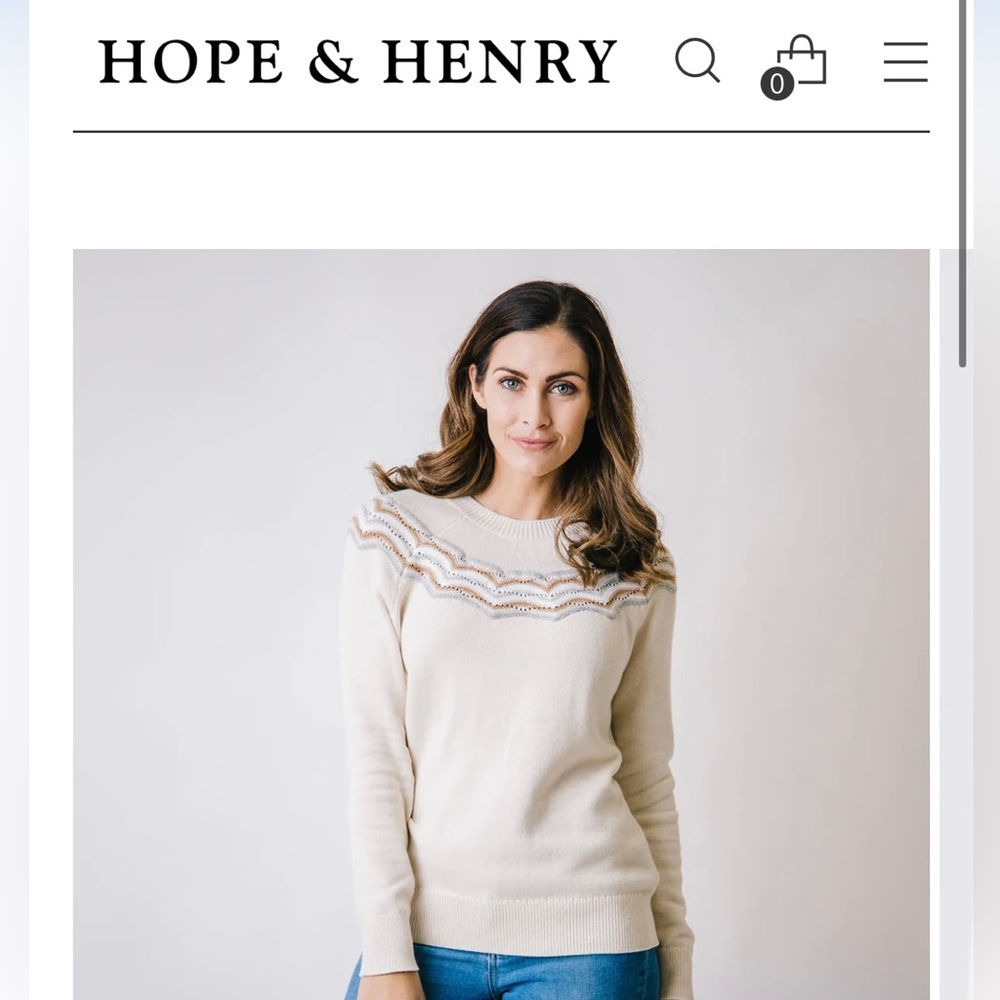 Hope & Henry Fair Isle Raglan Sweater